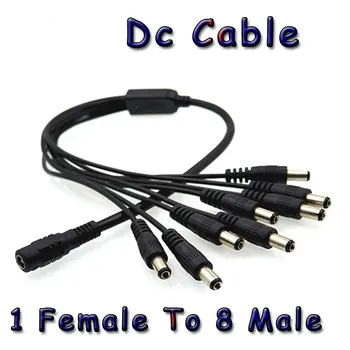 DC napájací kábel, 1 žena 2 3 4 5 6 8 samec | Samec spôsob separácie adaptér kábel pre CCTV kamery pásy svetla medi napájanie